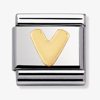 CLASSIC Gold Letters V Charm