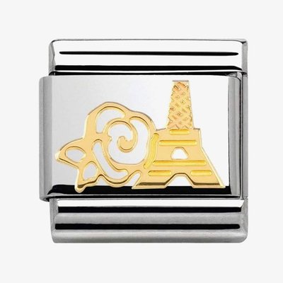 CLASSIC Gold Madame Monsieur Rose Eiffel Tower Charm