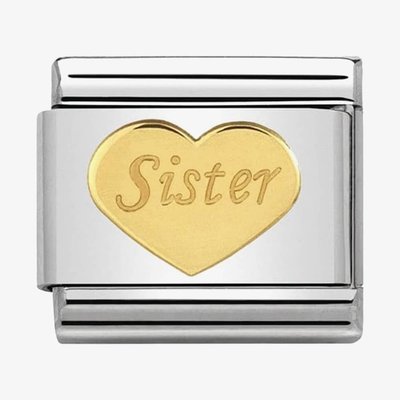 CLASSIC Gold Symbols Sister Heart Charm