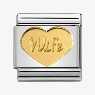 CLASSIC Gold Symbols Wife Heart Charm