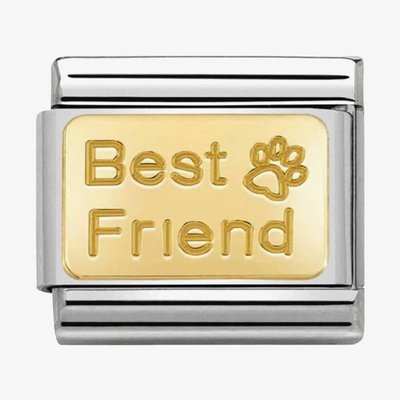CLASSIC Gold Engraved Best Friend Paw Charm