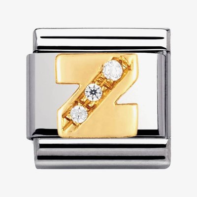 CLASSIC Gold Letters Cubic Zirconia Z Charm