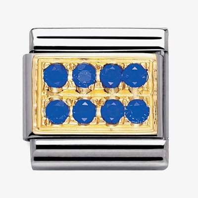 CLASSIC Gold Pavé Blue Cubic Zirconia Charm