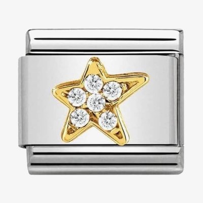 CLASSIC Gold Asymmetric Star with Cubic Zirconia Charm