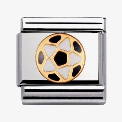 CLASSIC Gold Sports Black White Football Charm