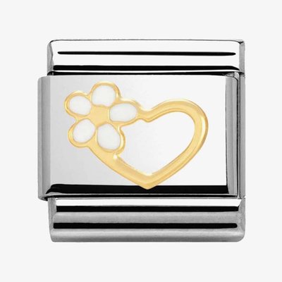CLASSIC Gold Love Heart With Flower Charm