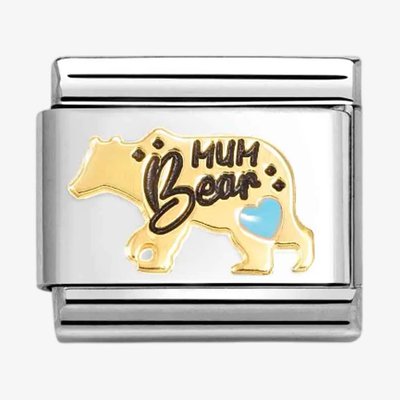 CLASSIC Mum Bear Blue Heart Charm