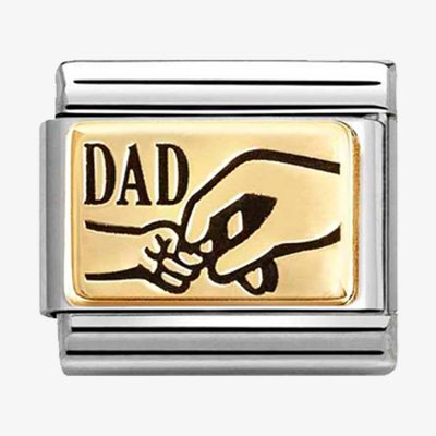 CLASSIC Gold Dad Holding Hands Charm
