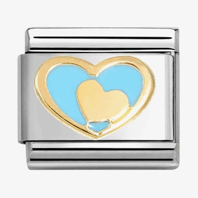 CLASSIC Blue & Gold Heart Charm