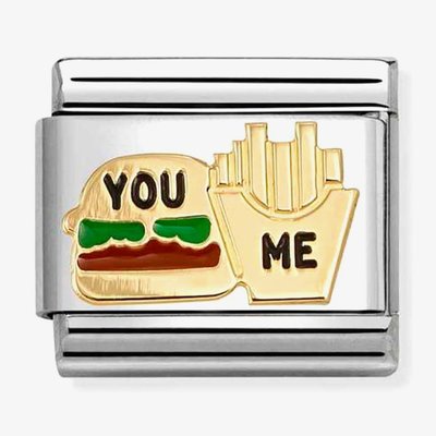 Nomination Composable Classic You & Me Burger & Fries Charm 030285/89
