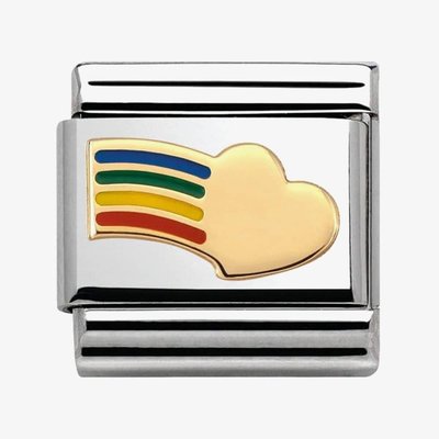 CLASSIC Gold Love Rainbow Heart Charm