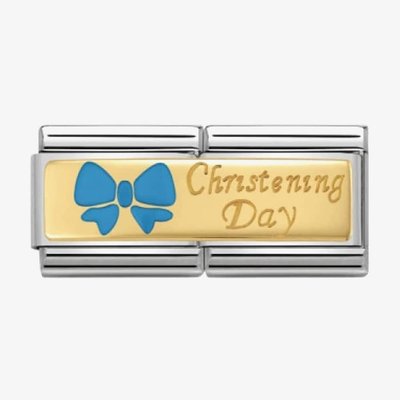 CLASSIC Gold Christening Day Double Charm