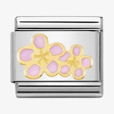 CLASSIC Gold Nature Peach Blossoms Charm