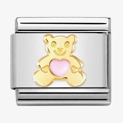 CLASSIC Composable Pink Enamel Bear Heart Charm