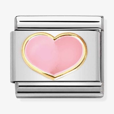 CLASSIC Composable Gold Pink Enamel Heart Charm