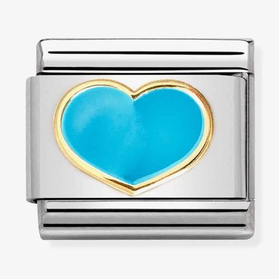 CLASSIC Composable Gold Turquoise Enamel Heart Charm
