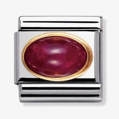 CLASSIC Gold Oval Ruby Charm