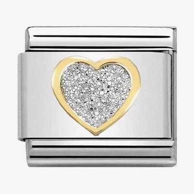 CLASSIC Gold Glitter Heart Charm 030220/02 *