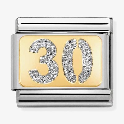 CLASSIC Gold Glitter Number 30 Charm