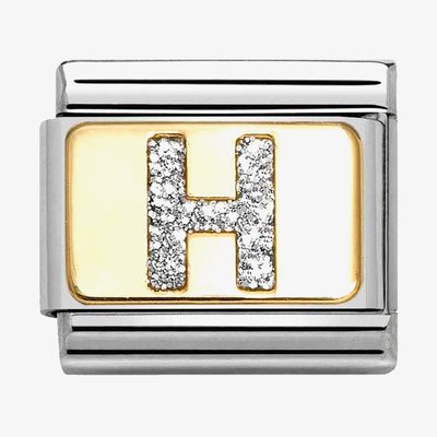 CLASSIC Silver Glitter Letter H Charm
