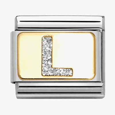 CLASSIC Silver Glitter Letter L Charm