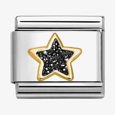 CLASSIC Black Glitter Star Charm