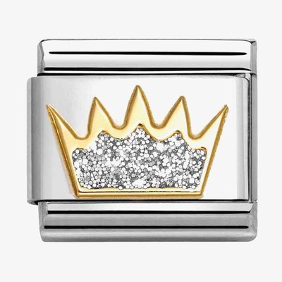 CLASSIC Silver Glitter Crown Charm