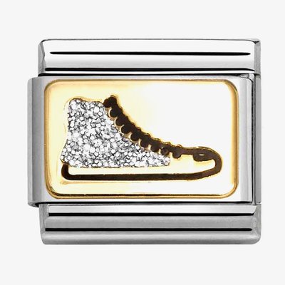 CLASSIC Silver Glitter High Top Shoe Charm