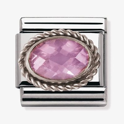 CLASSIC Silvershine Ornate Settings Oval Pink Charm