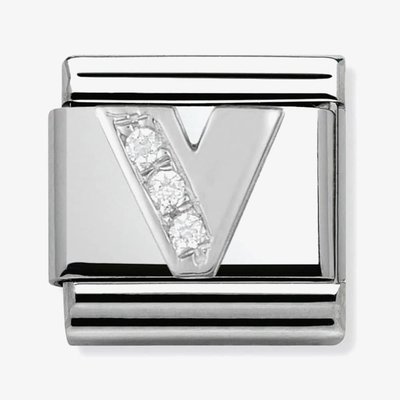CLASSIC Silvershine Letter V Charm