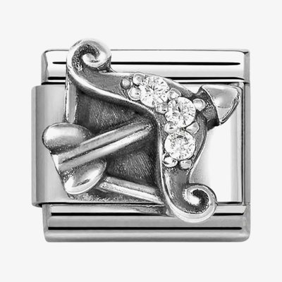 Silvershine Sterling Silver Cubic Zirconia Saggitarius Charm