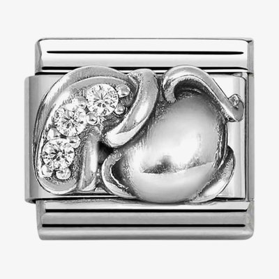 Silvershine Sterling Silver Cubic Zirconia Aquarius Charm