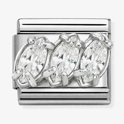 Classic Sparkling Three Stone Charm