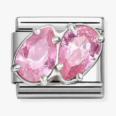Classic Double Pink Teardrop Charm 330329/10 *