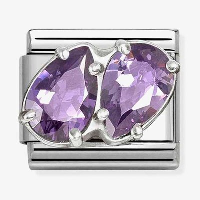 Classic Double Purple Teardrop Charm