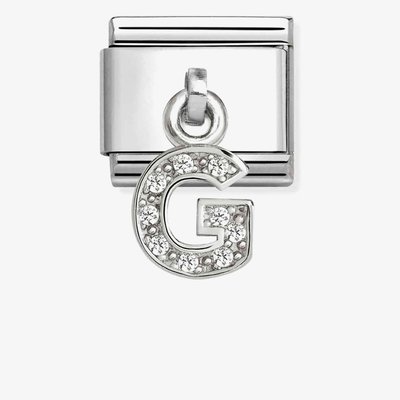 Silvershine Sparkling Letter G Charm