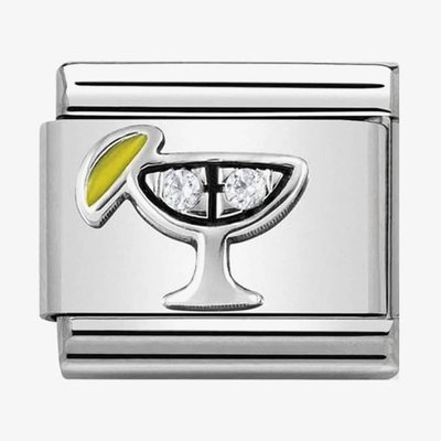 CLASSIC Silvershine Symbols Cocktail With White Cubic Zirconia Charm