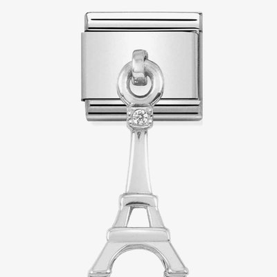 Classic 3D Silver 'Eiffel Tower' Drop Charm