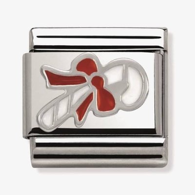 CLASSIC Silvershine Christmas Candy Cane And Bow Charm