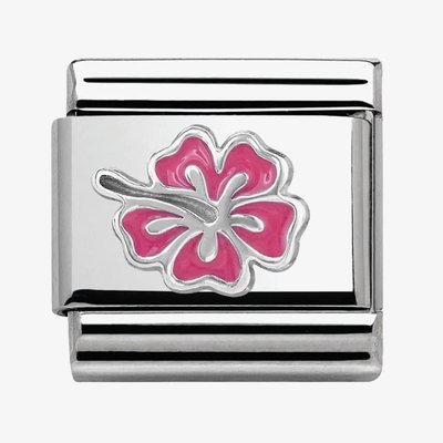 CLASSIC Silvershine Honolulu Pink Hibiscus Charm