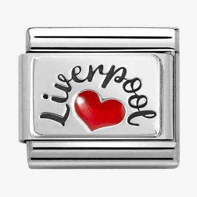 CLASSIC Silver Red Enamel Liverpool Heart Charm