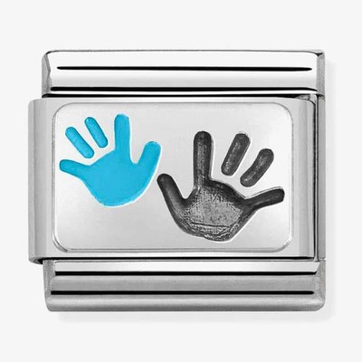 CLASSIC Silvershine Parent & Child Hands Charm