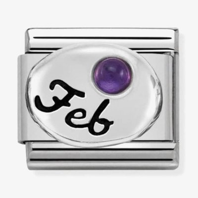 CLASSIC Silvershine Symbols February Amethyst Birthstone Charm