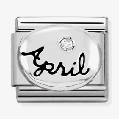 CLASSIC Silvershine Symbols April Diamond Birthstone Charm