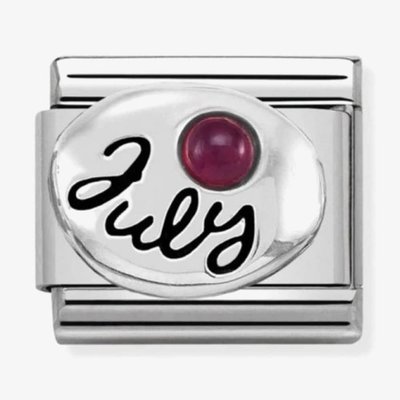 CLASSIC Silvershine Symbols July Ruby Birthstone Charm