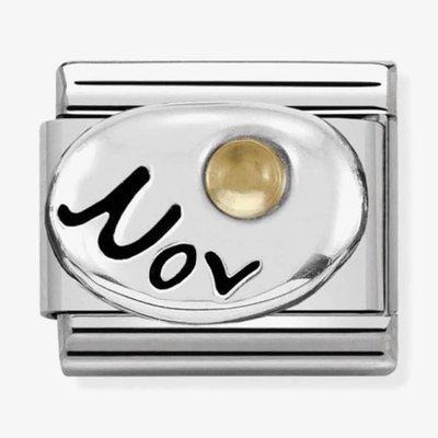 CLASSIC Silvershine Symbols November Citrine Birthstone Charm