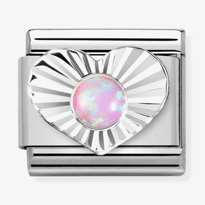 CLASSIC Composable Pink Opal Heart Fluted Bezel Charm