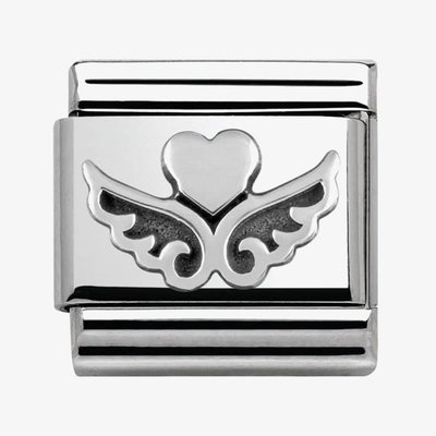 CLASSIC Silvershine Oxidised Heart with Wings Charm