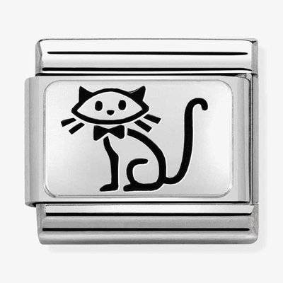 CLASSIC Oxidised Steel 'Family Cat' Charm
