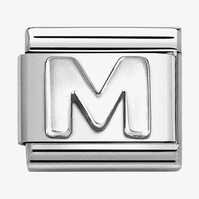CLASSIC Composable Oxidised Silver Letter M Charm